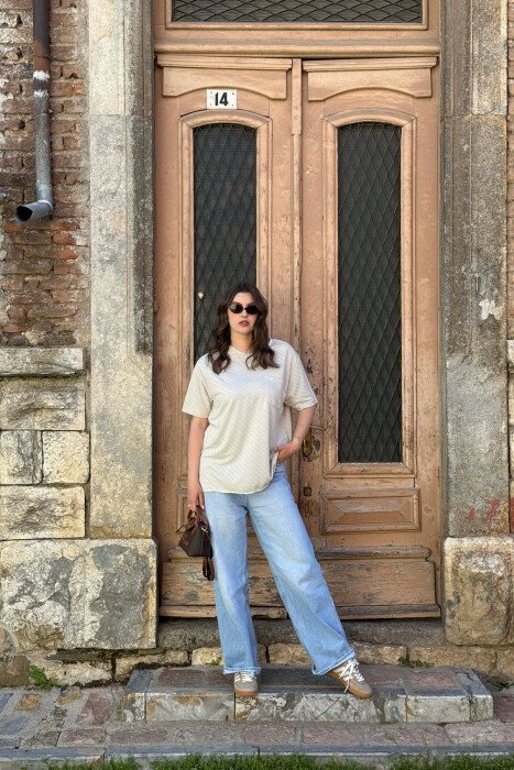 SINGLE POCKET DESIGN WOMEN T-SHIRT LIGHT GREY/GZ - 4