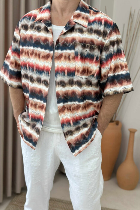 SINGLE POCKET DESIGNED MEN SHIRT MULTIPLE/SHNGJ - 2