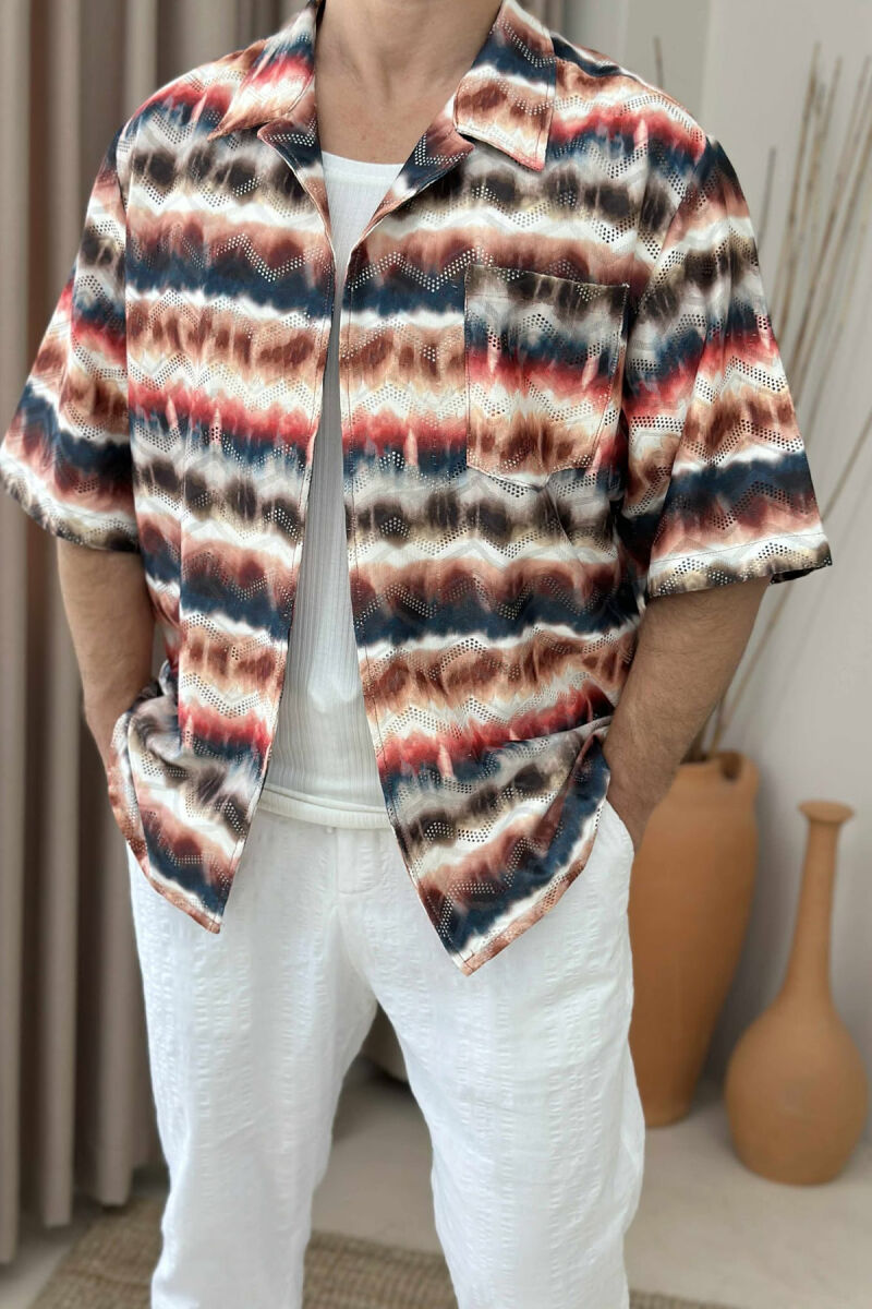 SINGLE POCKET DESIGNED MEN SHIRT MULTIPLE/SHNGJ - 2