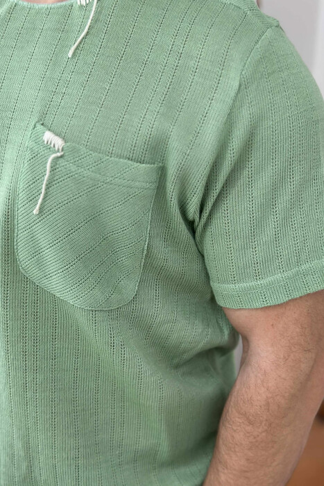 SINGLE POCKET ONE COLOR MEN T-SHIRT MINT/MENTE - 3