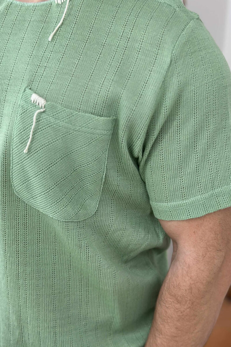 SINGLE POCKET ONE COLOR MEN T-SHIRT MINT/MENTE - 3