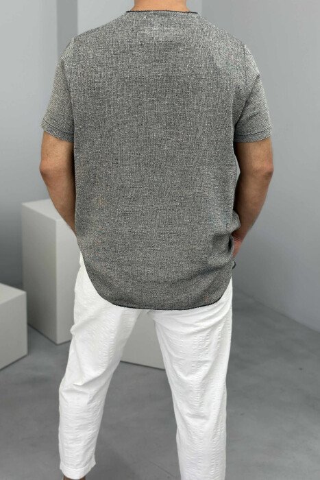 SINGLE POCKET SIMPLE MEN T-SHIRT GREY/GRI - 3