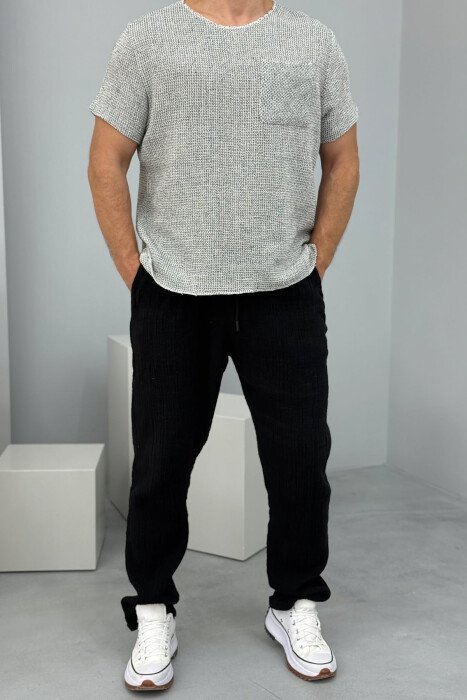 SINGLE POCKET SIMPLE MEN T-SHIRT LIGHT GREY/GZ - KLAUDIO FASHION