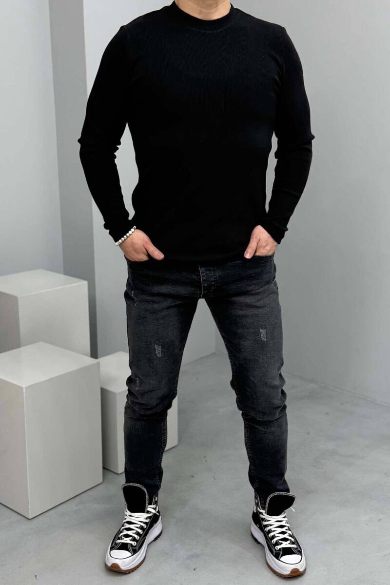 SEMI ELASTIC SKINNY MEN JEANS DARK GREY/GEE - 1
