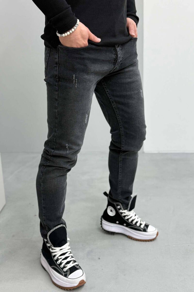SEMI ELASTIC SKINNY MEN JEANS DARK GREY/GEE - 2