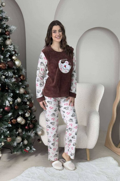 PIZHAME ME KOALA PËR FEMRA NË NGJYRËN KAFE - KLAUDIO FASHION