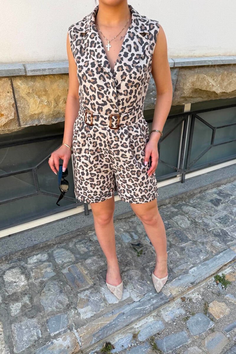 SLEEVELESS LEO DESIGN WOMEN JUMPSUIT LEO/LEOPARD - 3