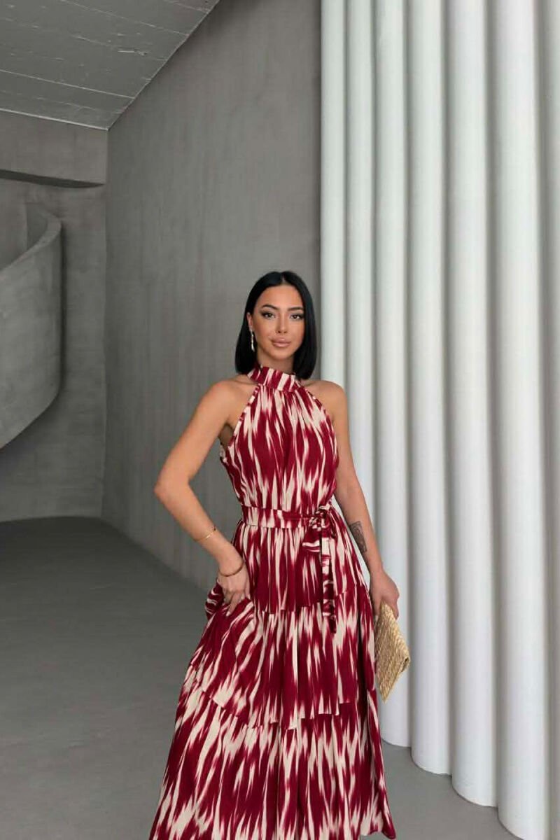 SLEEVELESS LONG WOMEN DRESS BURGUNDY/VISHNJE - 1