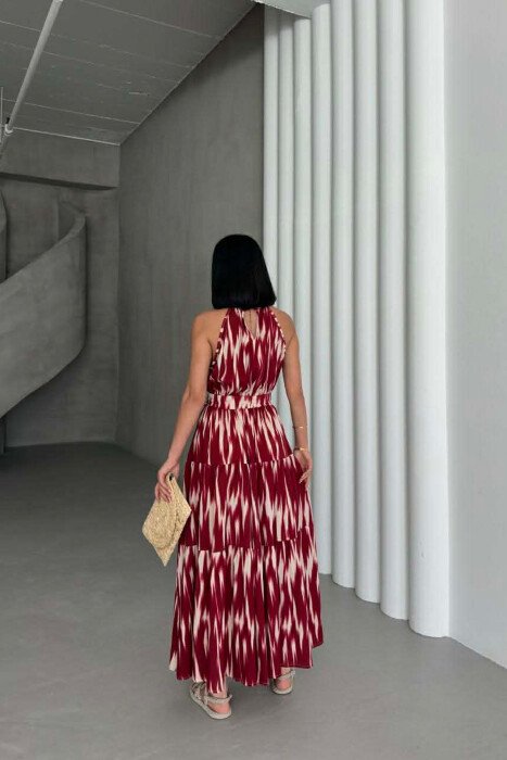 SLEEVELESS LONG WOMEN DRESS BURGUNDY/VISHNJE - 3