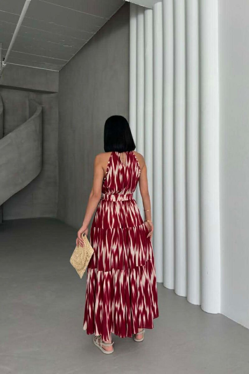 SLEEVELESS LONG WOMEN DRESS BURGUNDY/VISHNJE - 3