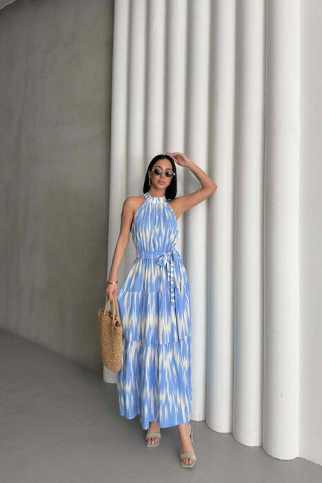 SLEEVELESS LONG WOMEN DRESS LIGHTBLUE/BZ - 1