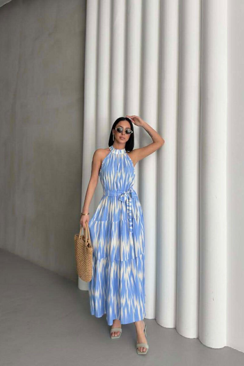 SLEEVELESS LONG WOMEN DRESS LIGHTBLUE/BZ - 1