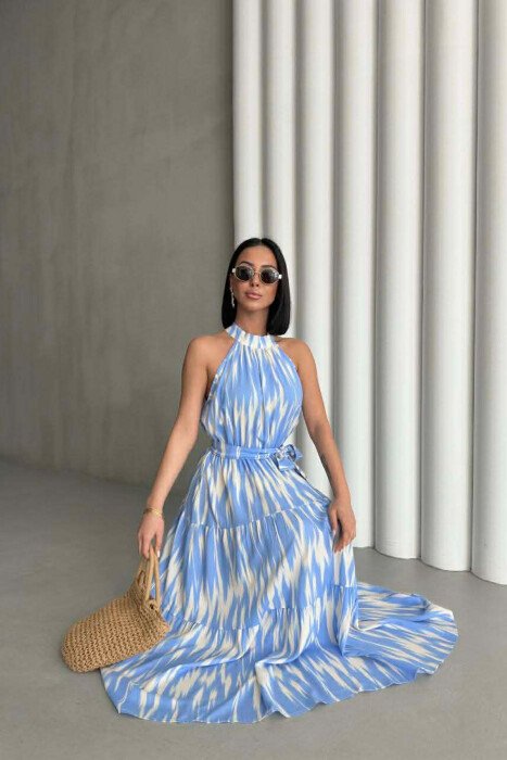 SLEEVELESS LONG WOMEN DRESS LIGHTBLUE/BZ - 2
