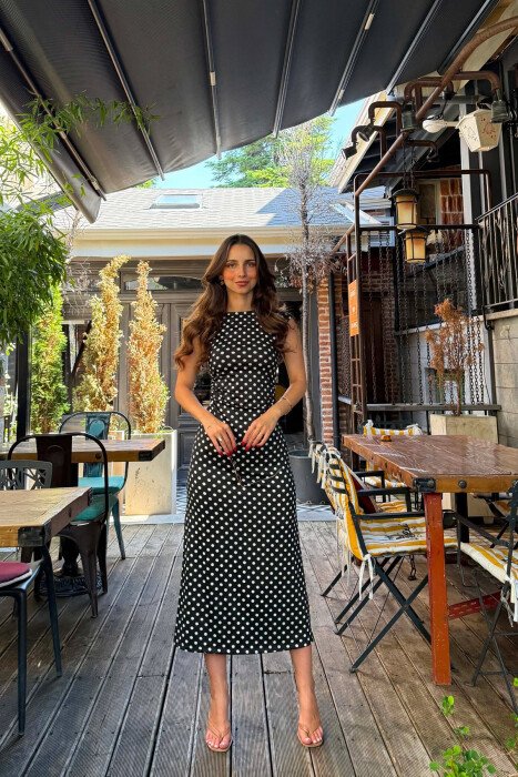SLEEVELESS POLKA DOTS WOMAN DRESS BLACK/ E ZEZE - 2