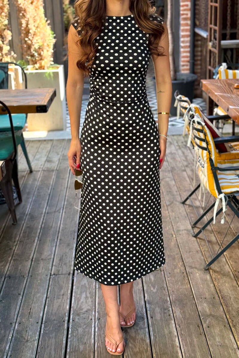 SLEEVELESS POLKA DOTS WOMAN DRESS BLACK/ E ZEZE - 4