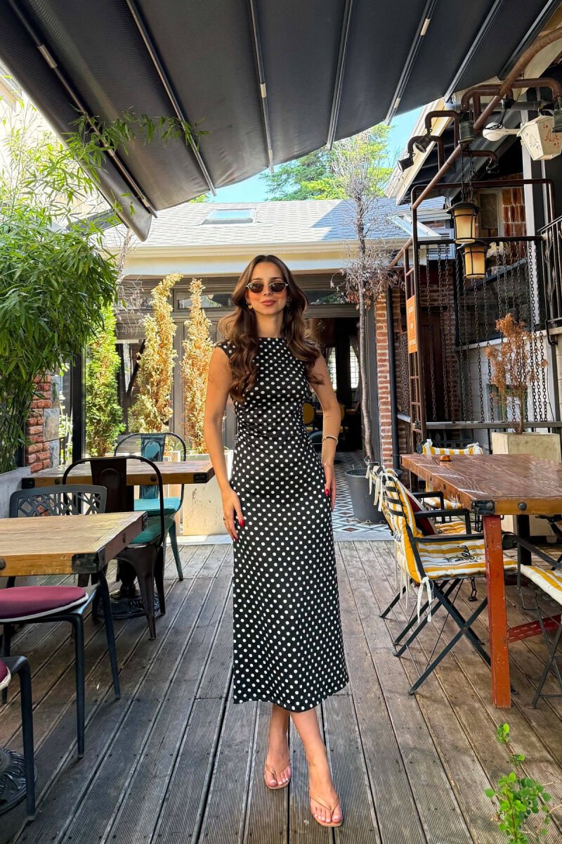 SLEEVELESS POLKA DOTS WOMAN DRESS BLACK/ E ZEZE - 7