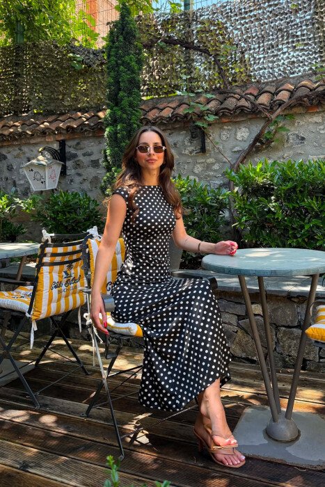 SLEEVELESS POLKA DOTS WOMAN DRESS BLACK/ E ZEZE - 9