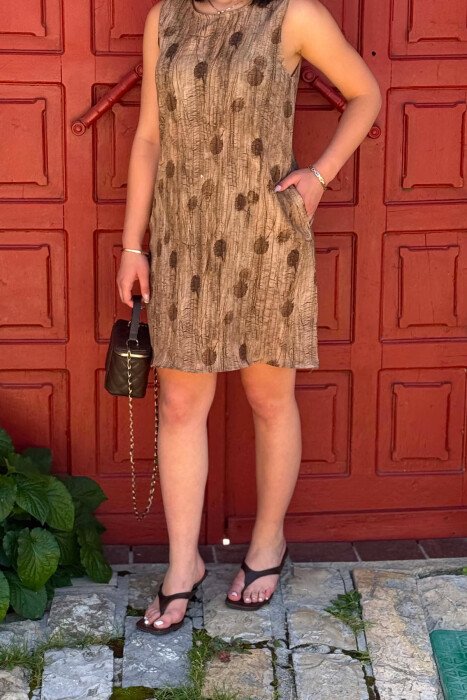 SLEEVELESS WOMAN DRESS BROWN/KAFE - 2
