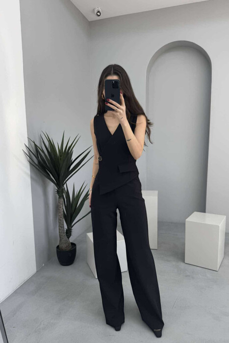 SLEVEELESS ONE COLOR WOMEN JUMPSUIT BLACK/ E ZEZE - 3