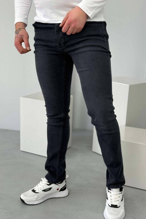 SLIM FIT MEN JEANS DARK GREY/GEE - KLAUDIO FASHION