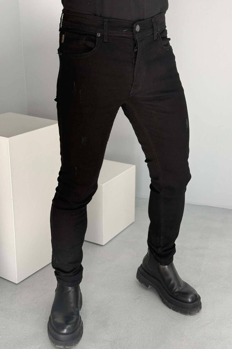 SLIM FIT ELASTIC MEN JEANS BLACK/ E ZEZE - 2