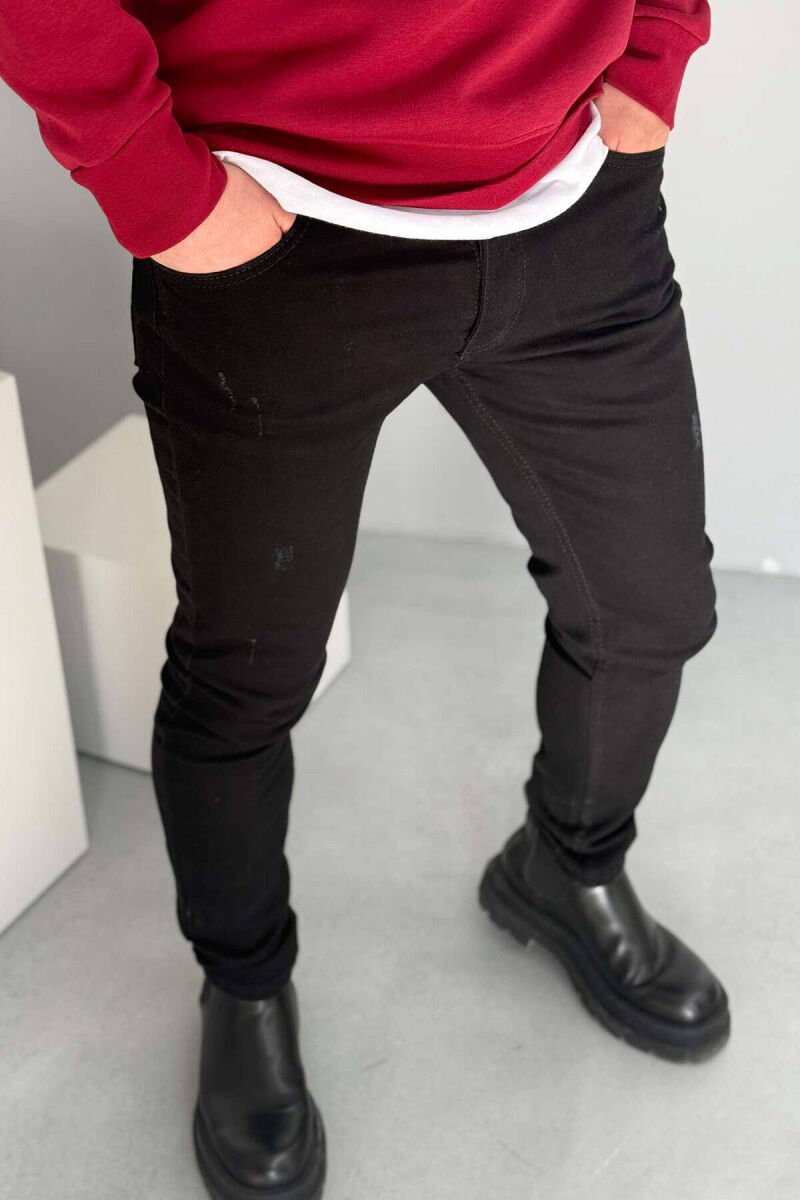 SLIM FIT ELASTIC MEN JEANS BLACK/ E ZEZE - 3