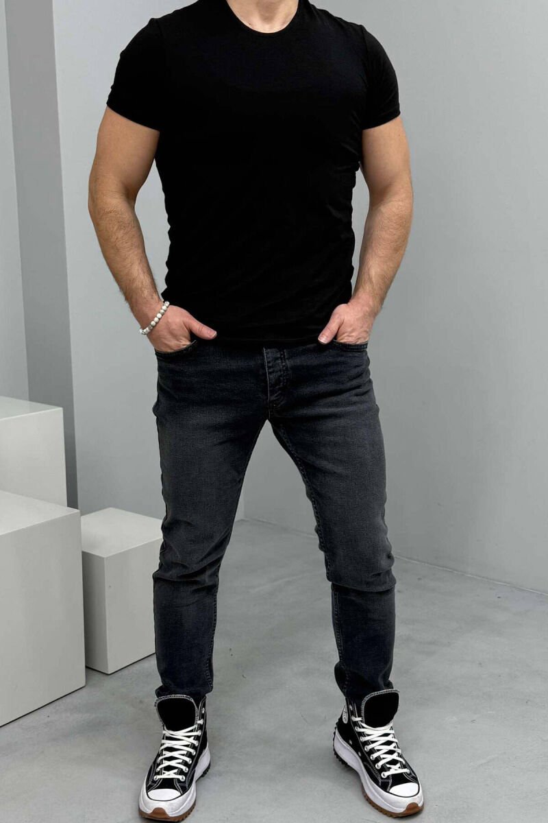 SLIM FIT ELASTIC MEN JEANS DARK GREY/GEE - 1