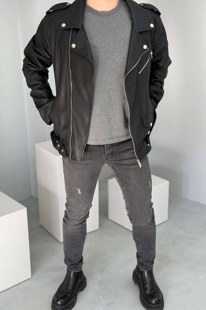 SLIM FIT ELASTIC MEN JEANS GREY/GRI - 1