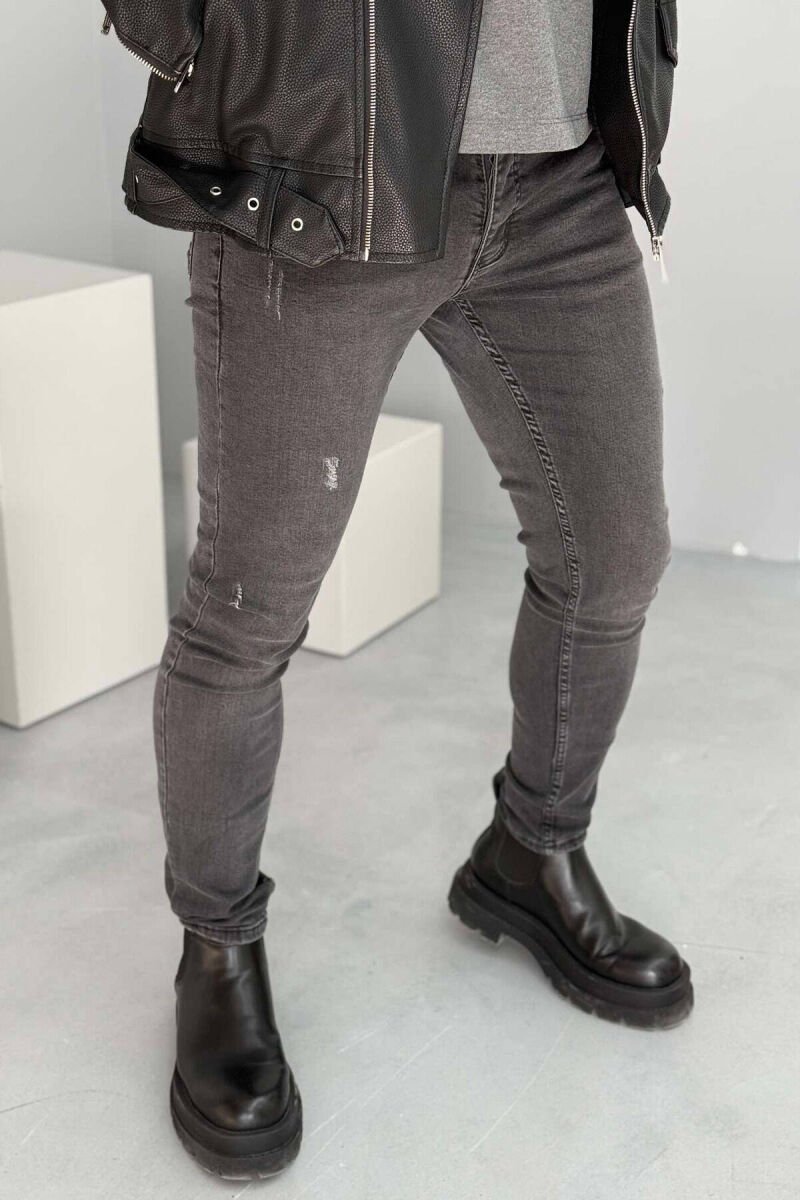 SLIM FIT ELASTIC MEN JEANS GREY/GRI - 2