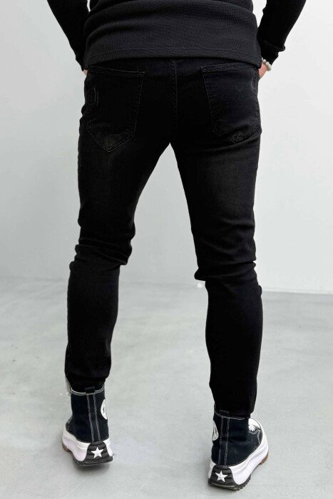 SLIM FIT ONE COLOR MEN JEANS BLACK/ E ZEZE - 3