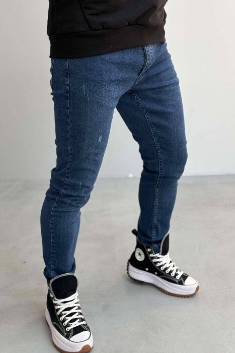 SLIM FIT ONE COLOR MEN JEANS BLUE/BLU - 3