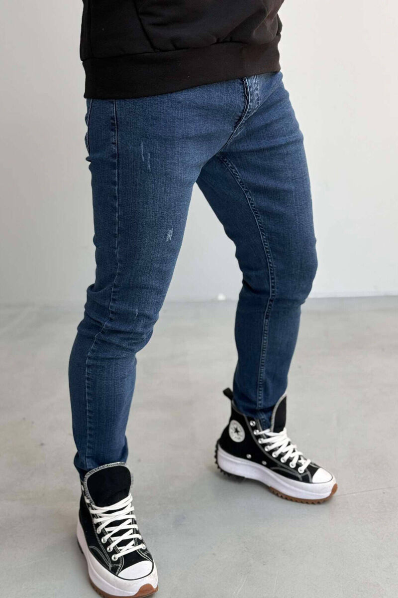SLIM FIT ONE COLOR MEN JEANS BLUE/BLU - 3