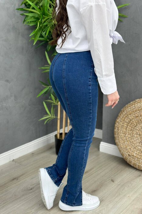 SLIM FIT ONE COLOR WOMAN JEANS BLUE/BLU - 2