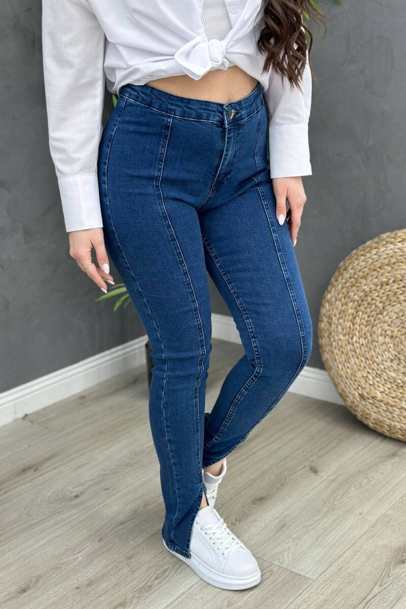 SLIM FIT ONE COLOR WOMAN JEANS BLUE/BLU - 3