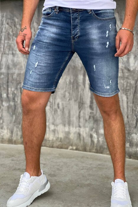 SLIM FIT SHORT MEN JEANS DARK BLUE/BEE 