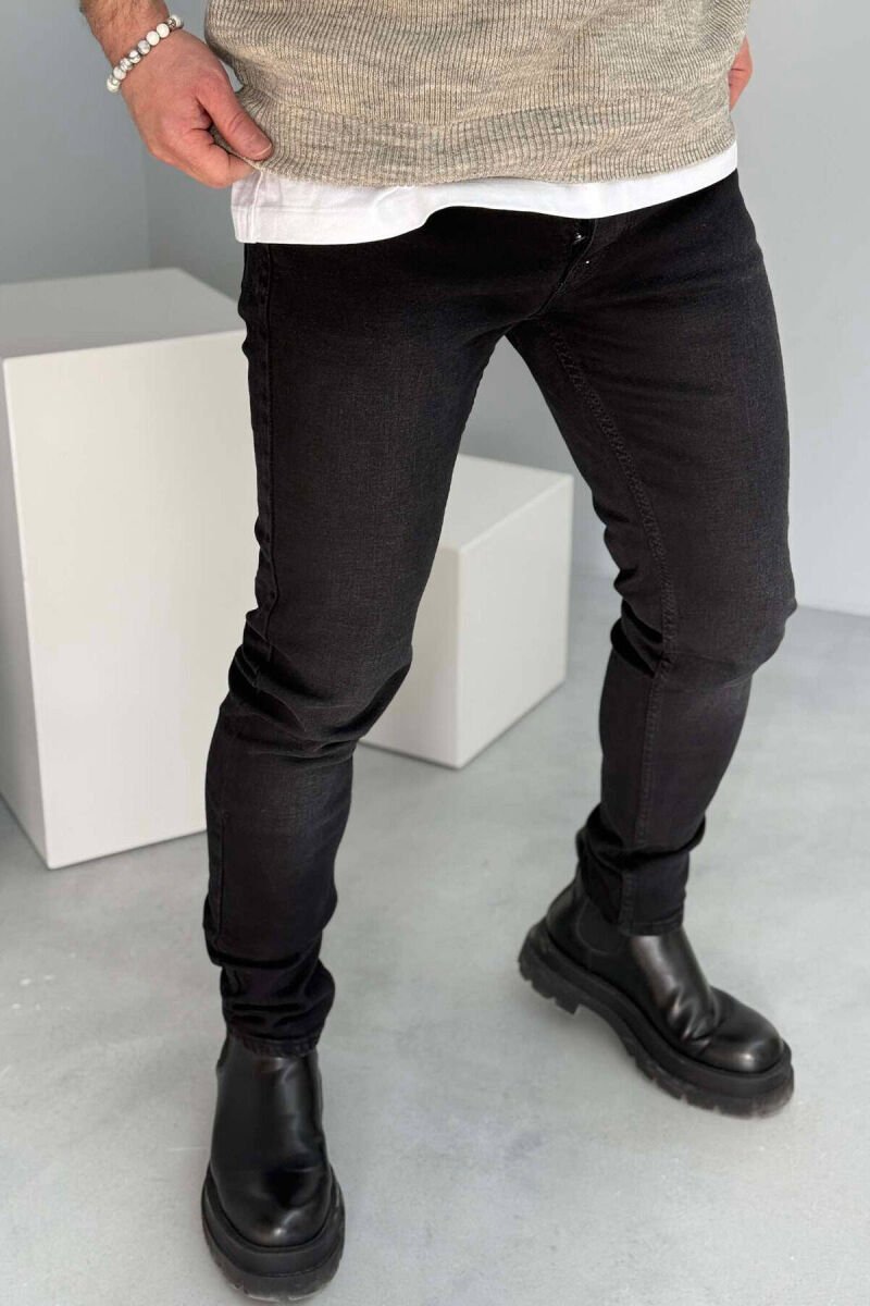 SLIM FIT SIMPLE MEN JEANS BLACK/ E ZEZE - 2