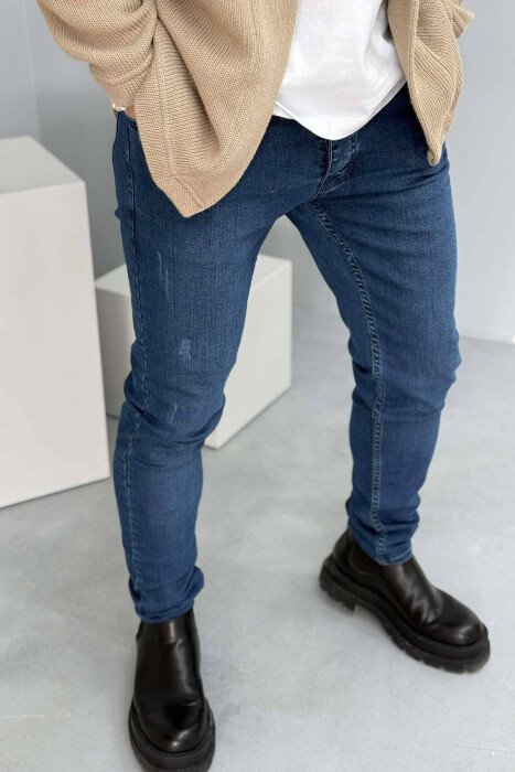 SLIM FIT SIMPLE ELASTIC MEN JEANS BLUE/BLU - 2