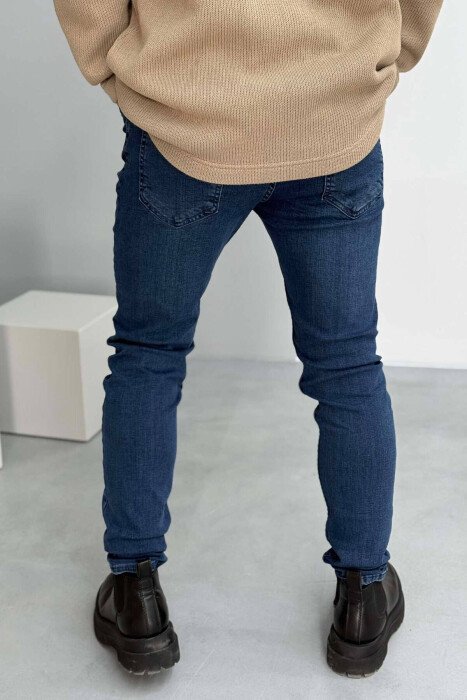 SLIM FIT SIMPLE ELASTIC MEN JEANS BLUE/BLU - 3