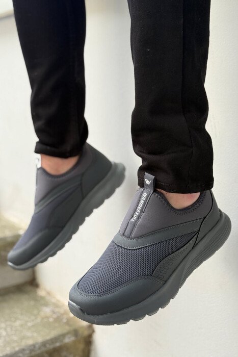 SLIP ON EVERYDAY SIMPLE MEN SNEAKERS GREY/GRI - 1