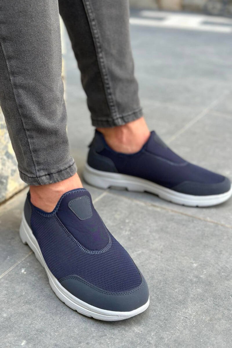 SLIP ON MEN SNEAKERS GREY-BLUE/ GRBL - 3