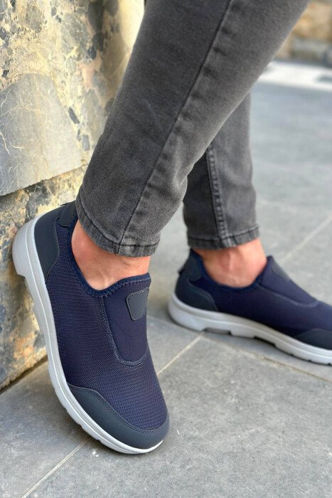 SLIP ON MEN SNEAKERS GREY-BLUE/ GRBL - 4