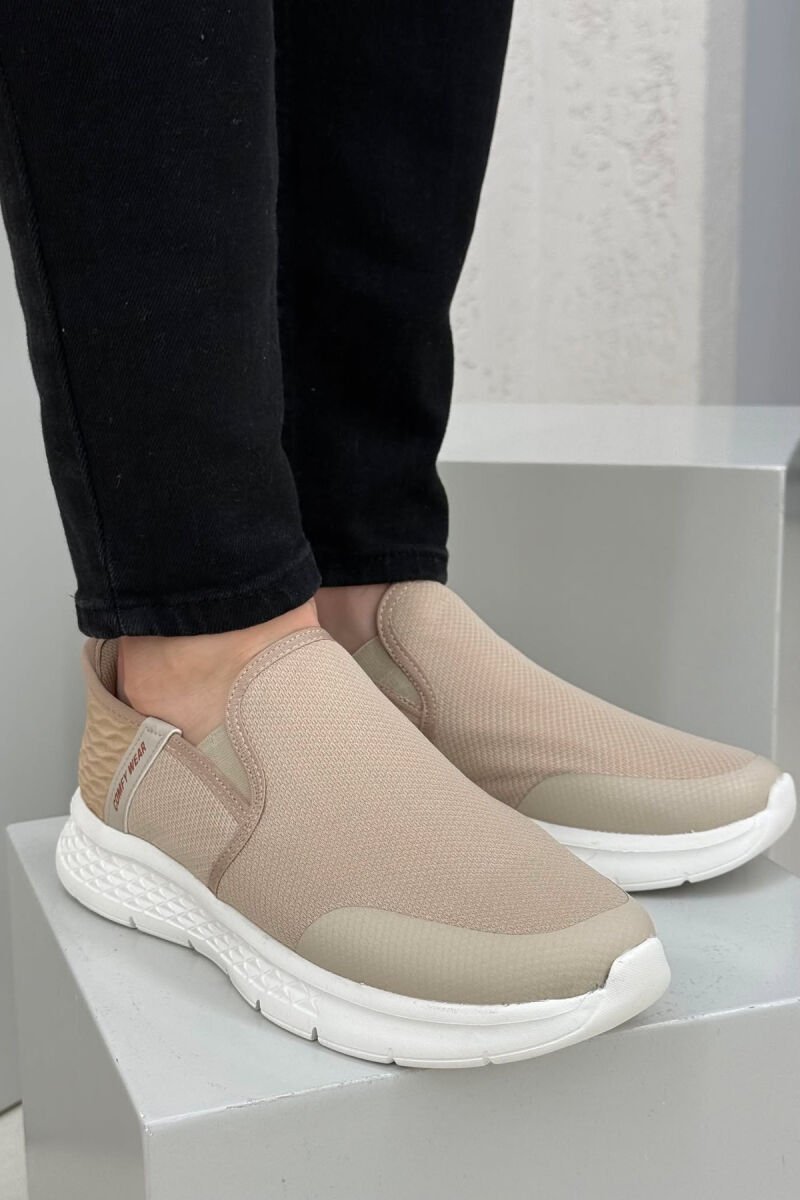 SLIP ON SIMPLE EVERYDAY MEN SNEAKERS BEIGE/BEZHE - 1