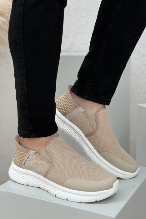SLIP ON SIMPLE EVERYDAY MEN SNEAKERS BEIGE/BEZHE - 3