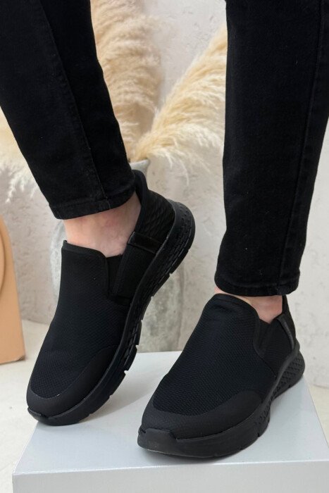 SLIP ON SIMPLE EVERYDAY MEN SNEAKERS BLACK/ E ZEZE - 2