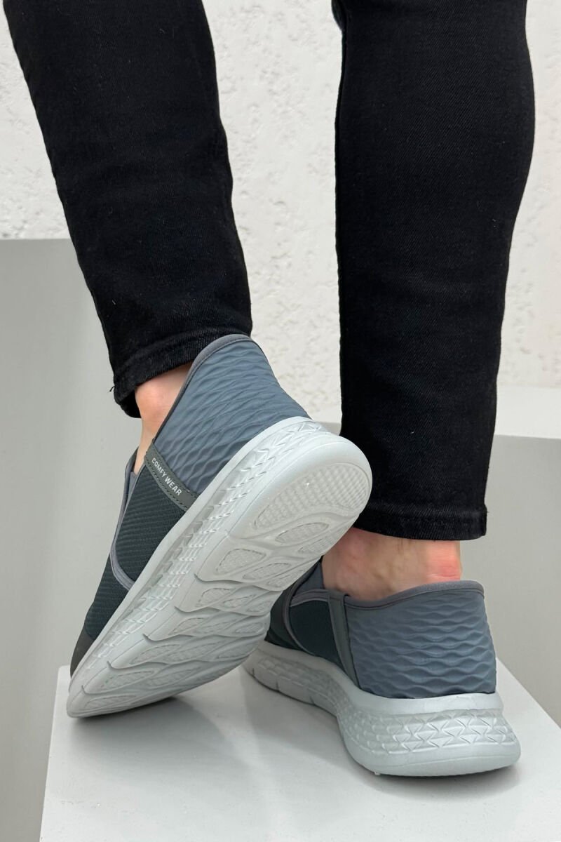 SLIP ON SIMPLE EVERYDAY MEN SNEAKERS GREY/GRI - 2