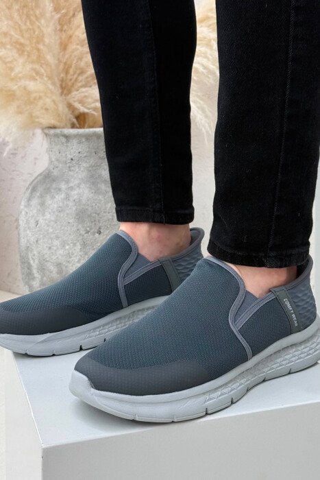 SLIP ON SIMPLE EVERYDAY MEN SNEAKERS GREY/GRI - 3
