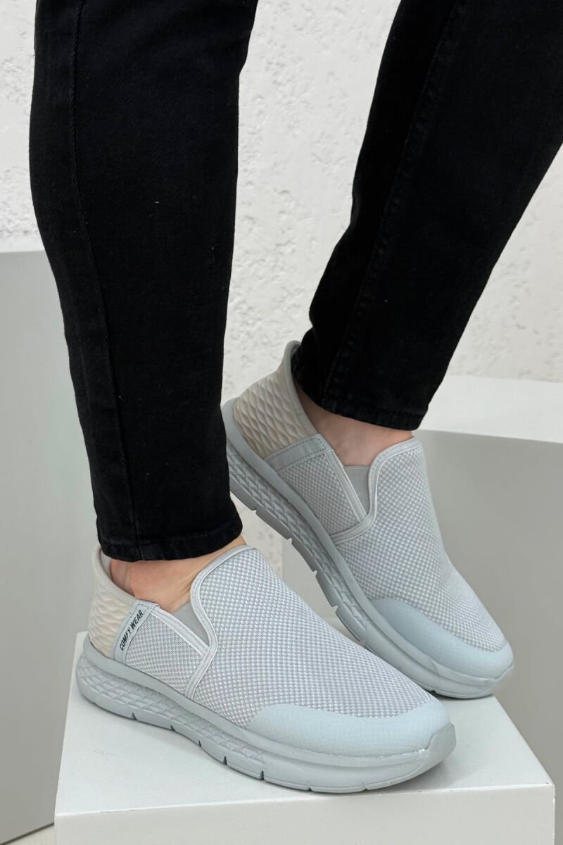 SLIP ON SIMPLE EVERYDAY MEN SNEAKERS LIGHT GREY/GZ - 1