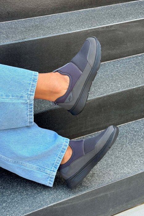 SLIP ON SIMPLE WOMEN SNEAKERS DARK GREY/GEE - 3