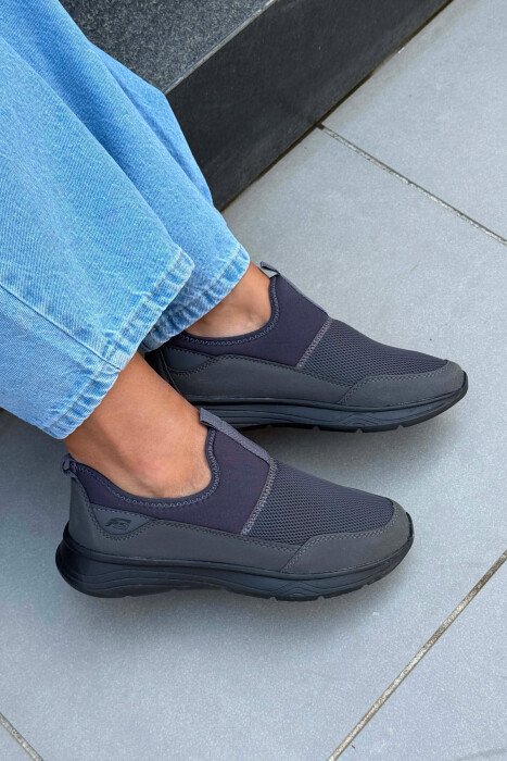 SLIP ON SIMPLE WOMEN SNEAKERS DARK GREY/GEE - 4