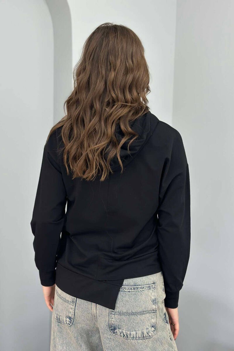 SMALL FRONT WRITTINGS WOMEN HOODIE BLACK/ E ZEZE - 4